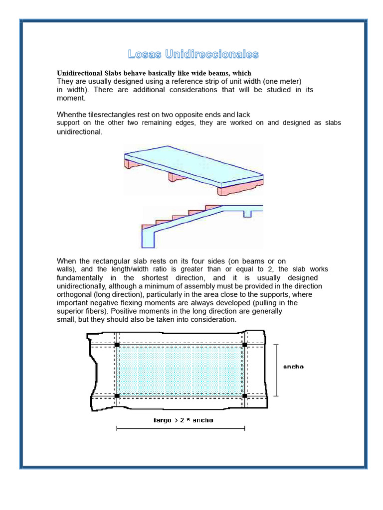 Unidirectional and Bidirectional Slabs Explained | PDF | Bending | Beam ...