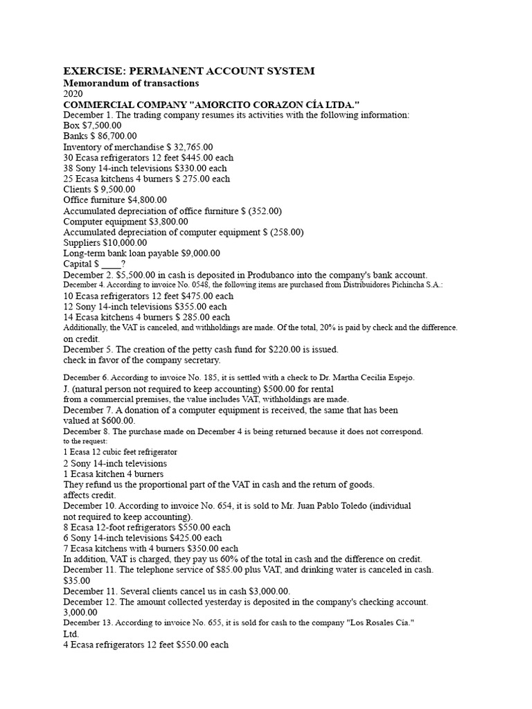Accounting Exercise Practice - 3RD | PDF | Banks | Depreciation