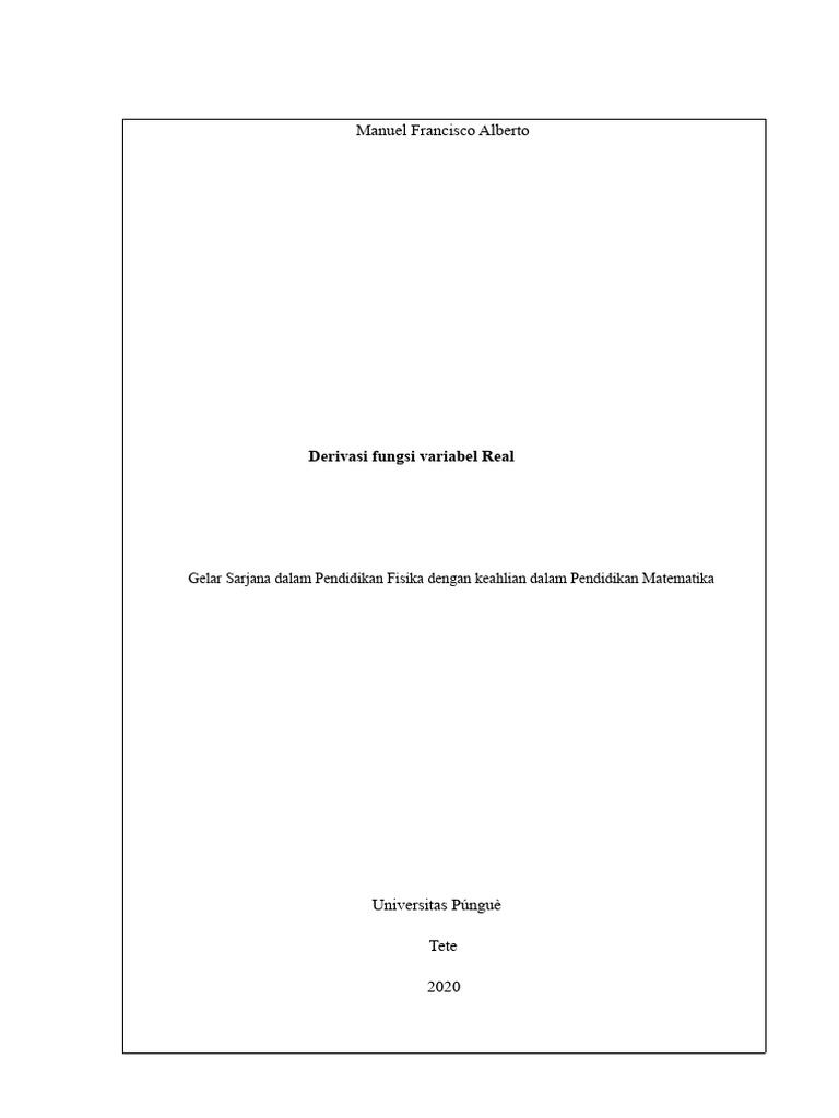 Derivasi Fungsi Riil Variabel Riil | PDF