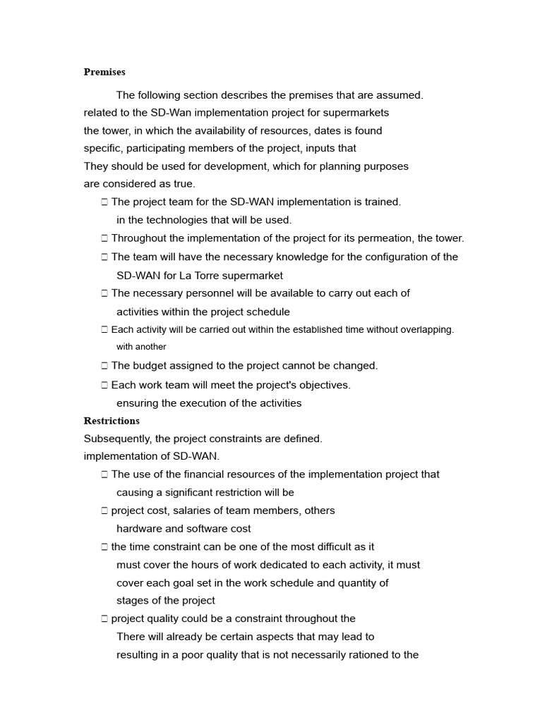Premises and Restrictions | PDF