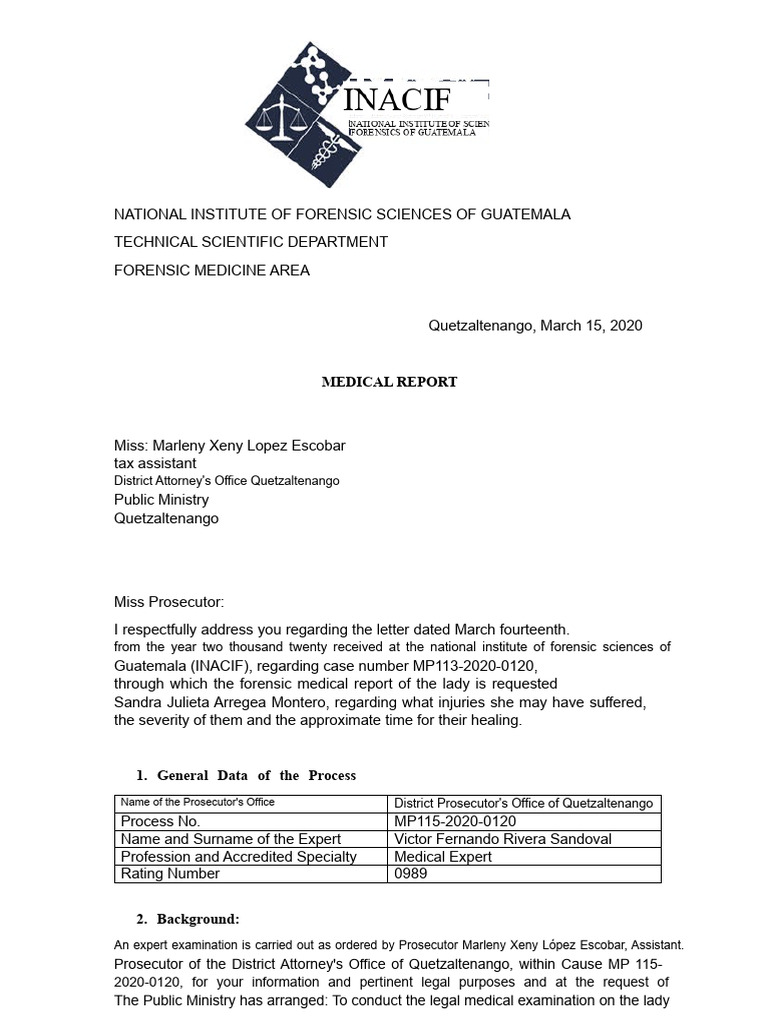 Medical Report | PDF | Medicine | Forensic Science