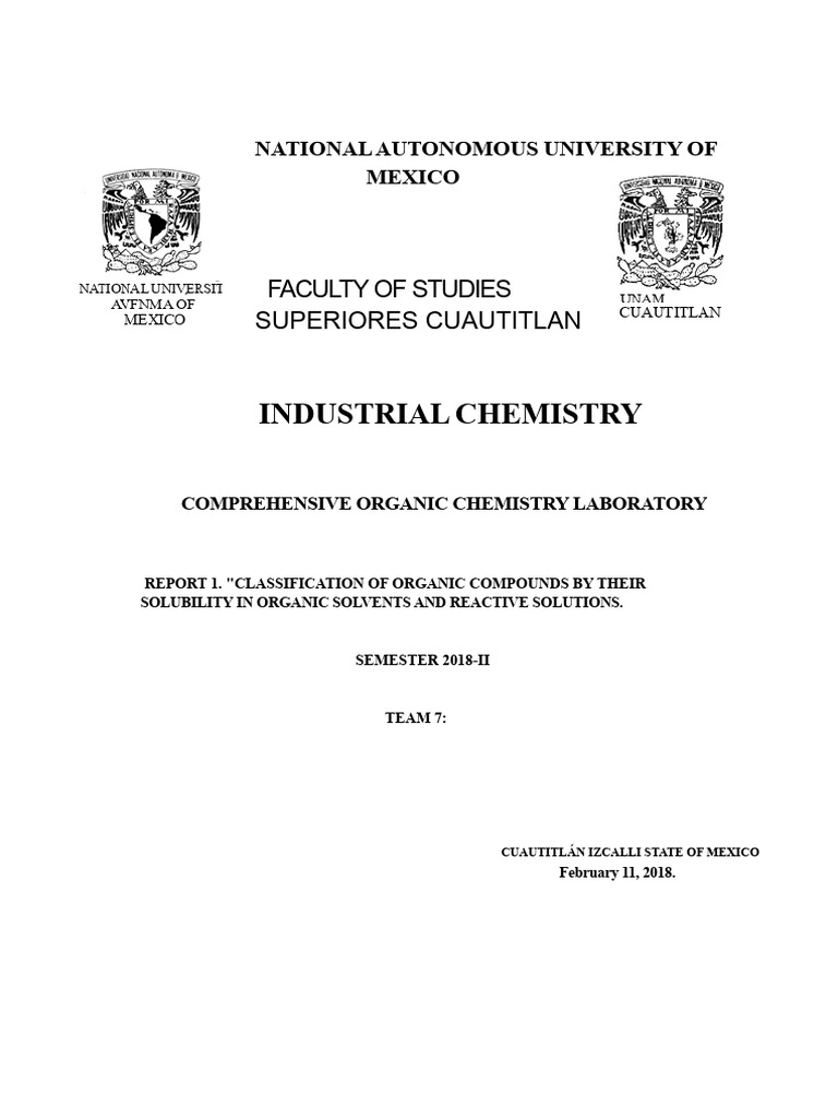 Solubility of Organic Compounds Lab Report | PDF | Solvent | Solubility