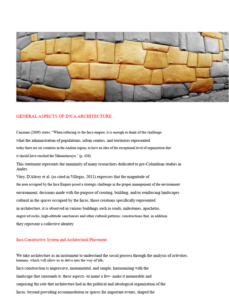 Inca Architecture: Key Characteristics and Insights | PDF | Inca Empire ...