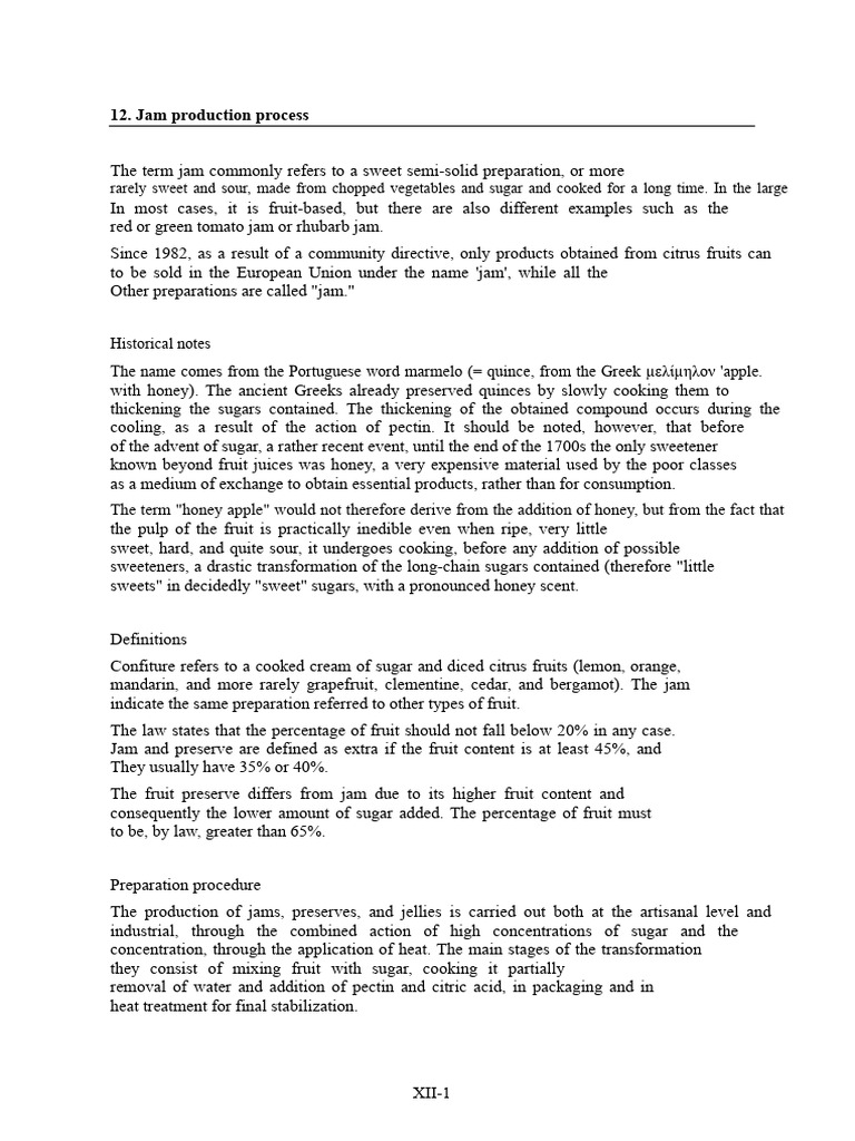 Jam Production Process Explained | PDF | Fruit Preserves