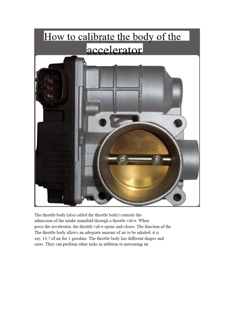 Manual Throttle Body Calibration Guide | PDF | Throttle | Vehicle ...