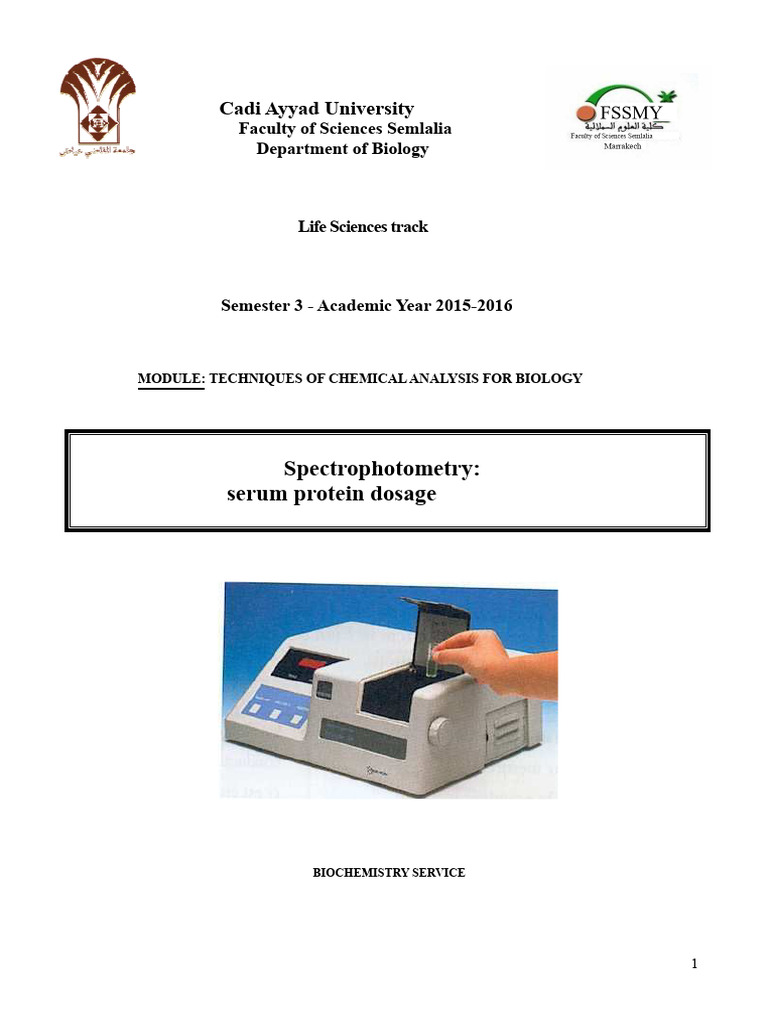 Lab Guidelines for Spectrophotometry Techniques | PDF | Absorption ...