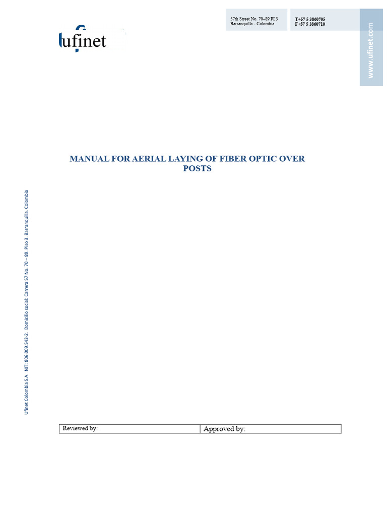 Aerial Fiber Optic Cable Installation Manual | PDF | Damping | Optical ...