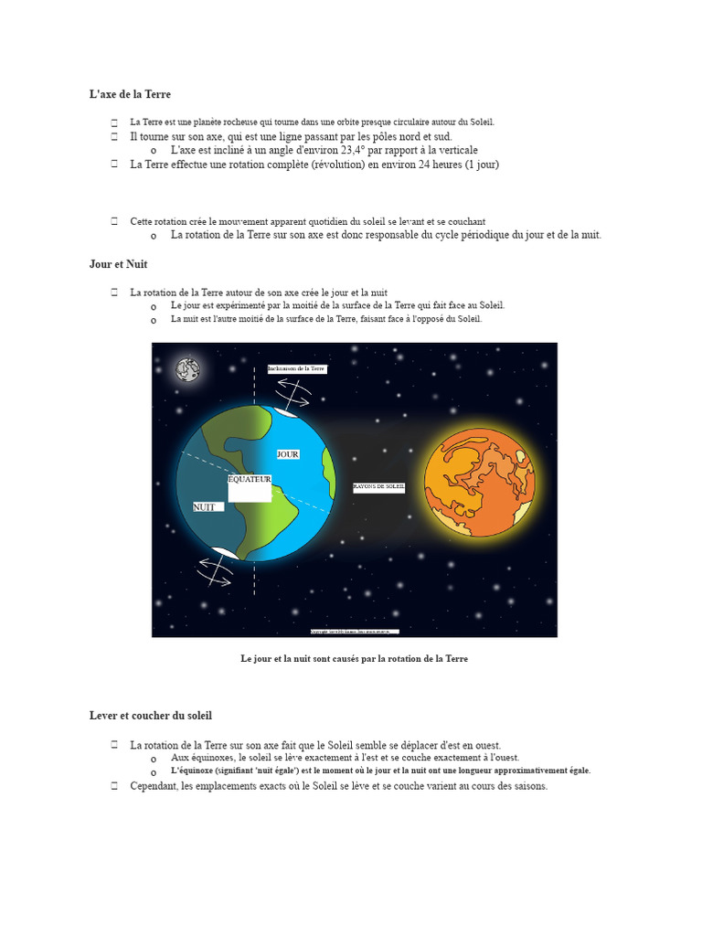 Comprendre l'axe de la Terre et ses effets | PDF | Étoiles | Décalage ...