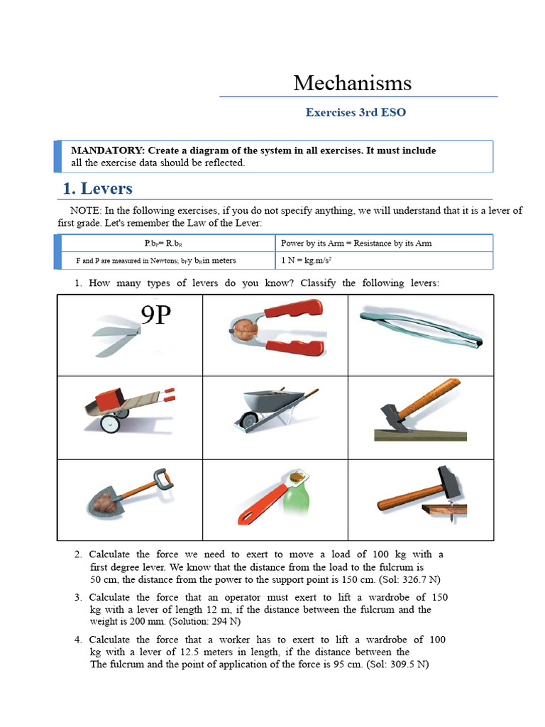 Leverage Exercises | PDF | Lever
