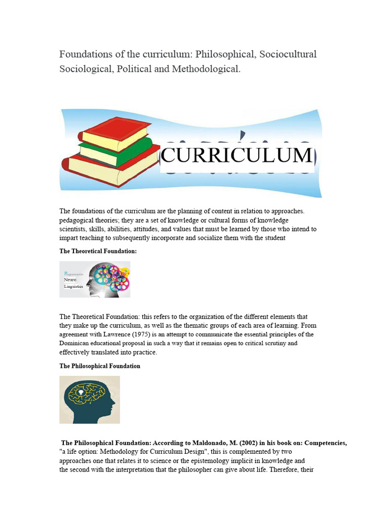 Curriculum Foundations Overview | PDF | Knowledge | Curriculum