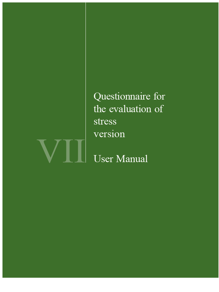 Manual of The Stress Evaluation Questionnaire | PDF | Psychometrics ...