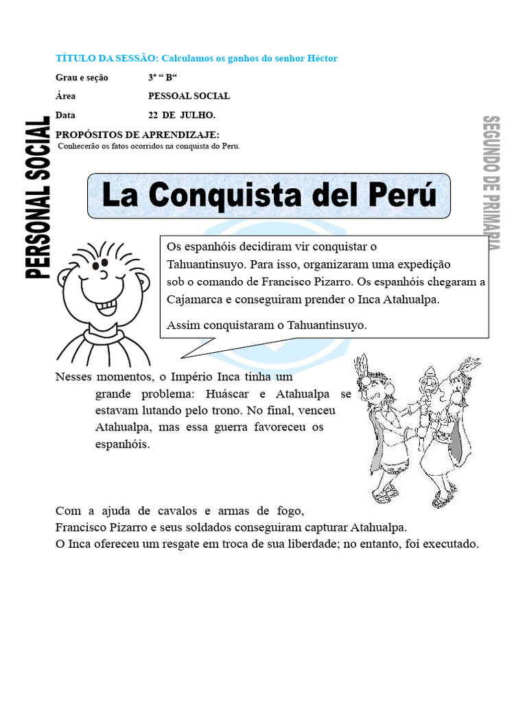 Ficha Da Conquista Do Peru para Segundo de Primária | PDF