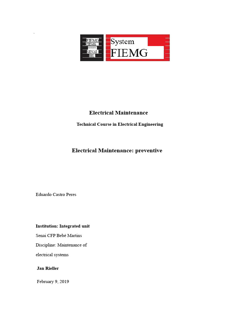 Preventive Electrical Maintenance Guide | PDF | Reliability Engineering ...