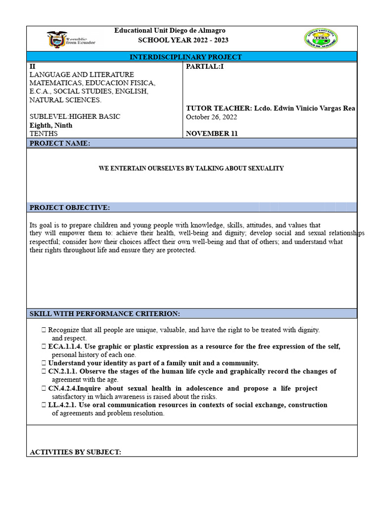 INTERDISCIPLINARY PROJECT II Term | PDF | Reproductive Rights | Knowledge