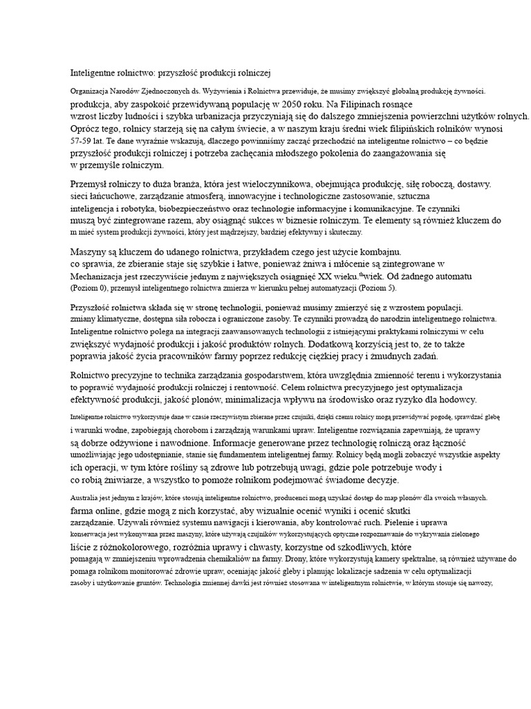Inteligentne Rolnictwo | PDF
