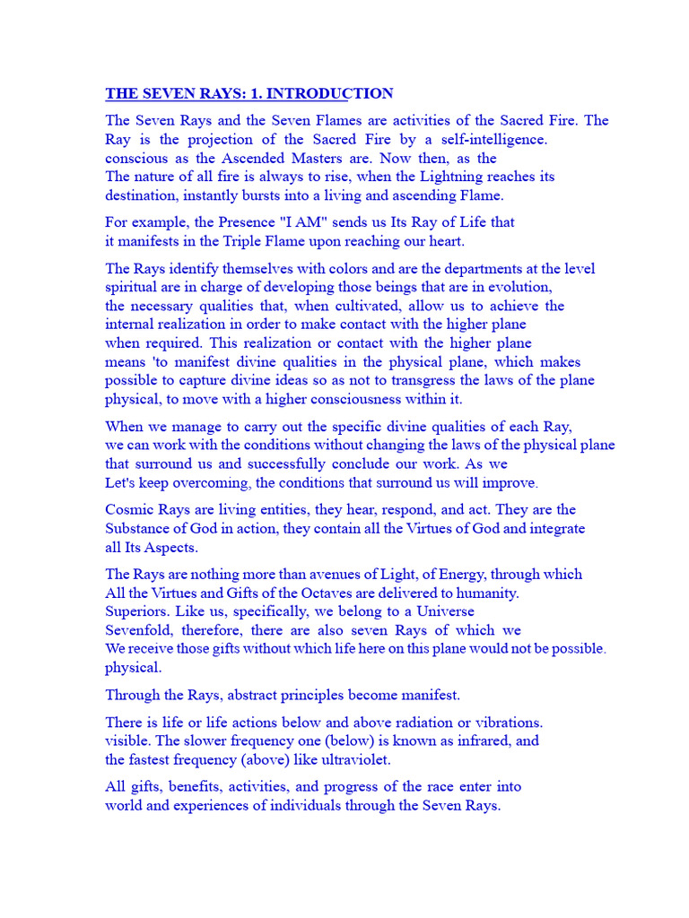 Understanding the Seven Rays and Flames | PDF | Plane (Esotericism ...