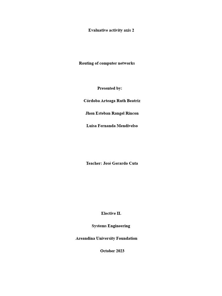 Computer Network Routing Techniques | PDF | Router (Computing ...