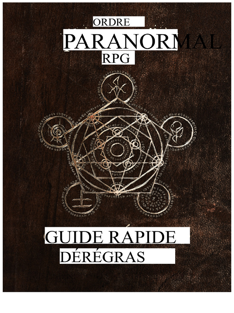 Guide des Règles de l'Ordre Paranormal RPG | PDF | la perception ...