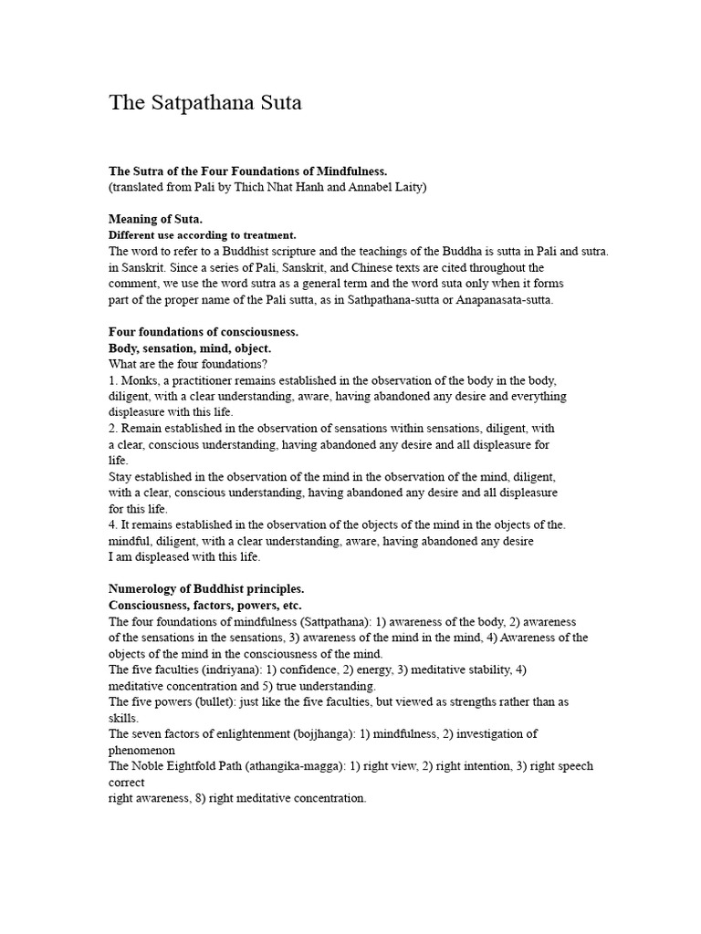 Four Foundations of Mindfulness Explained | PDF | Sati (Buddhism ...