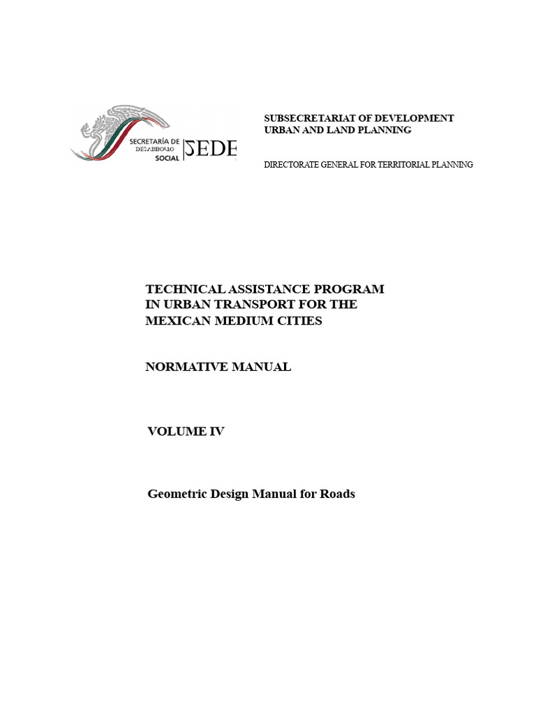 Geometric Design Manual for Urban Roads | PDF | Road | Traffic