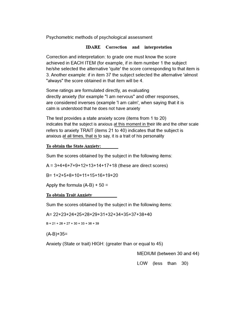 IDARE Correction and Interpretation | PDF