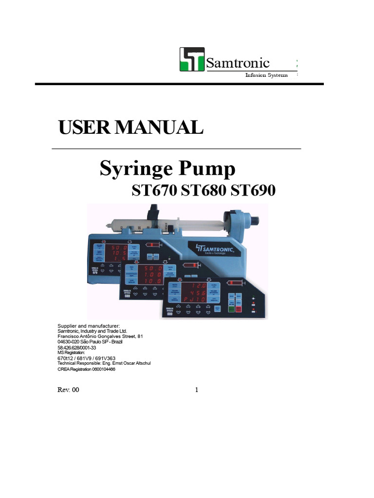 Operation Manual | PDF | Syringe | Intravenous Therapy