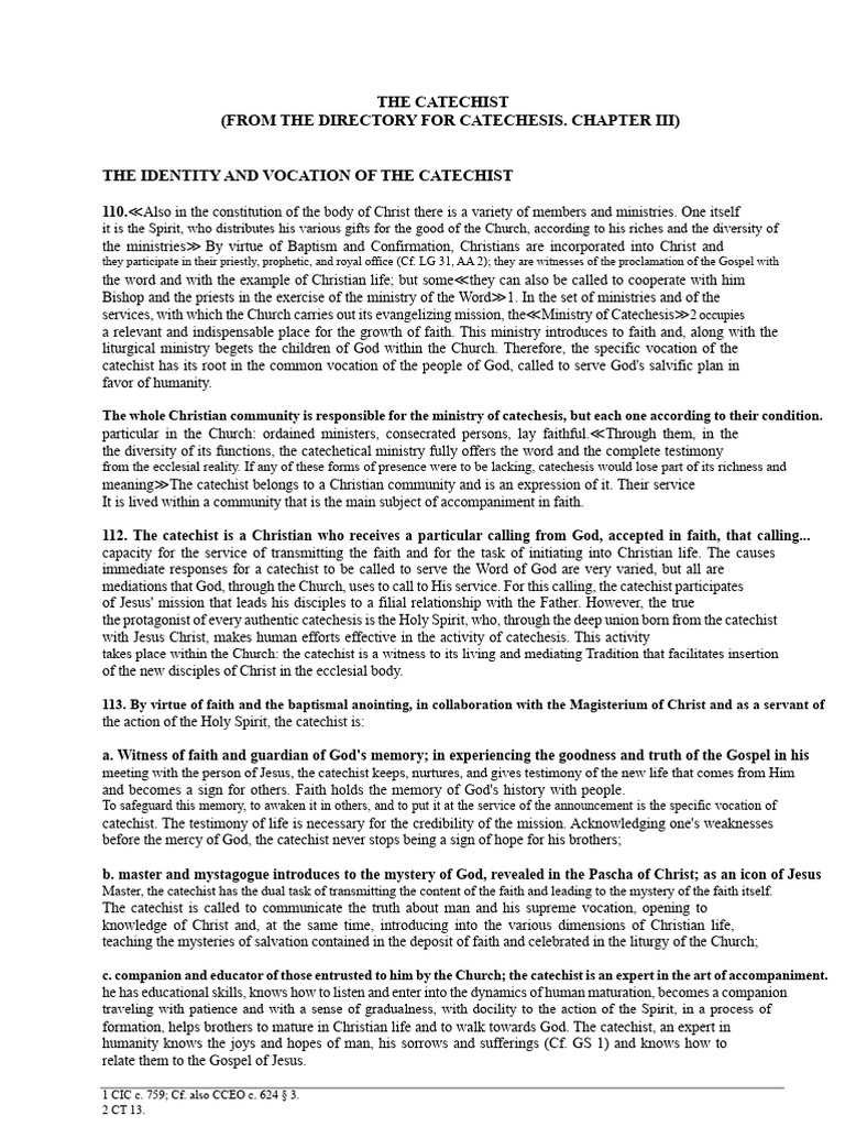 The Role and Vocation of Catechists | PDF | Catholic Church | God In ...