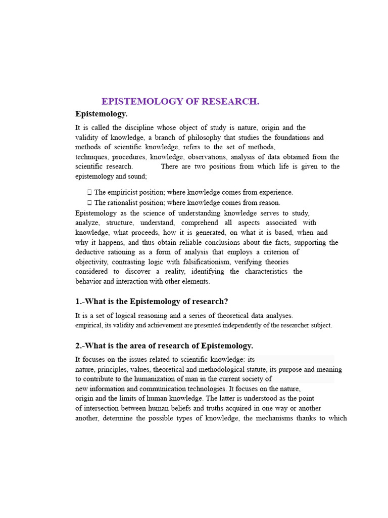 Understanding Research Epistemology | PDF | Epistemology | Knowledge