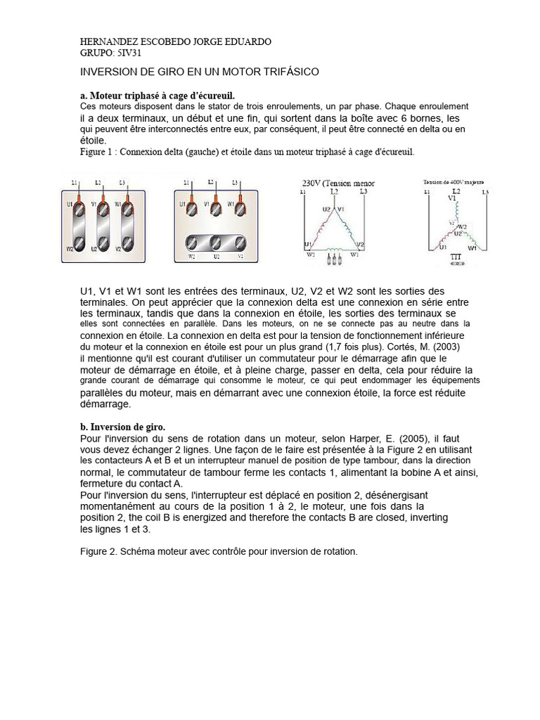 Inversion de phase moteur triphasé PDF Interrupteur Équipements — free download