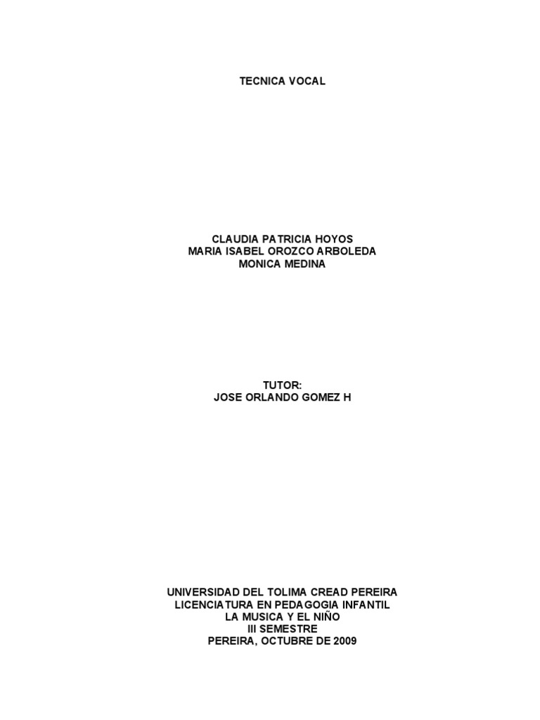 El Desarrollo de La Tecnica Vocal | PDF | Entretenimiento (general) | Ocio