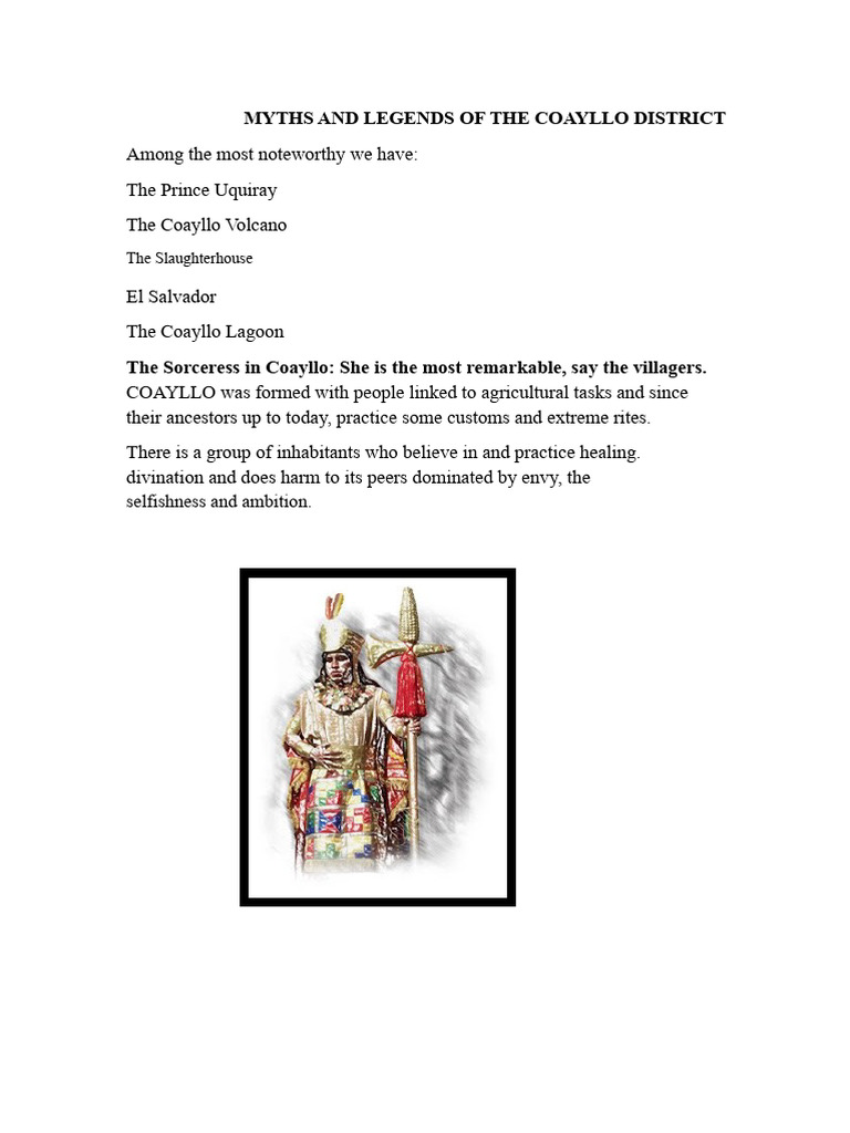 Myths and Legends of The Coayllo District | PDF