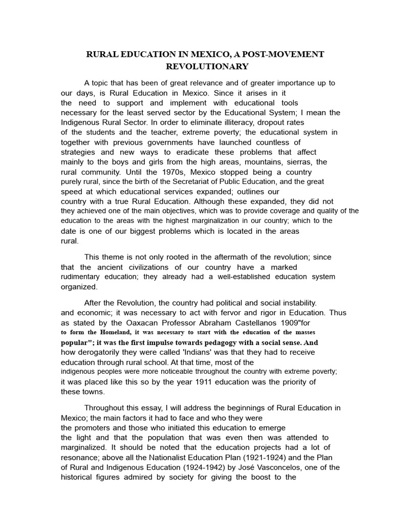 Mexican Rural Education Since The Revolution | PDF | Mexico