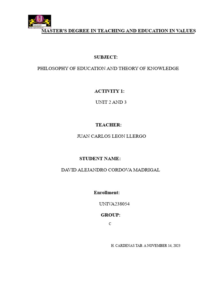 Unit 2 and 3. Philosophy of Education in Antiquity. | PDF | Logic | Fallacy