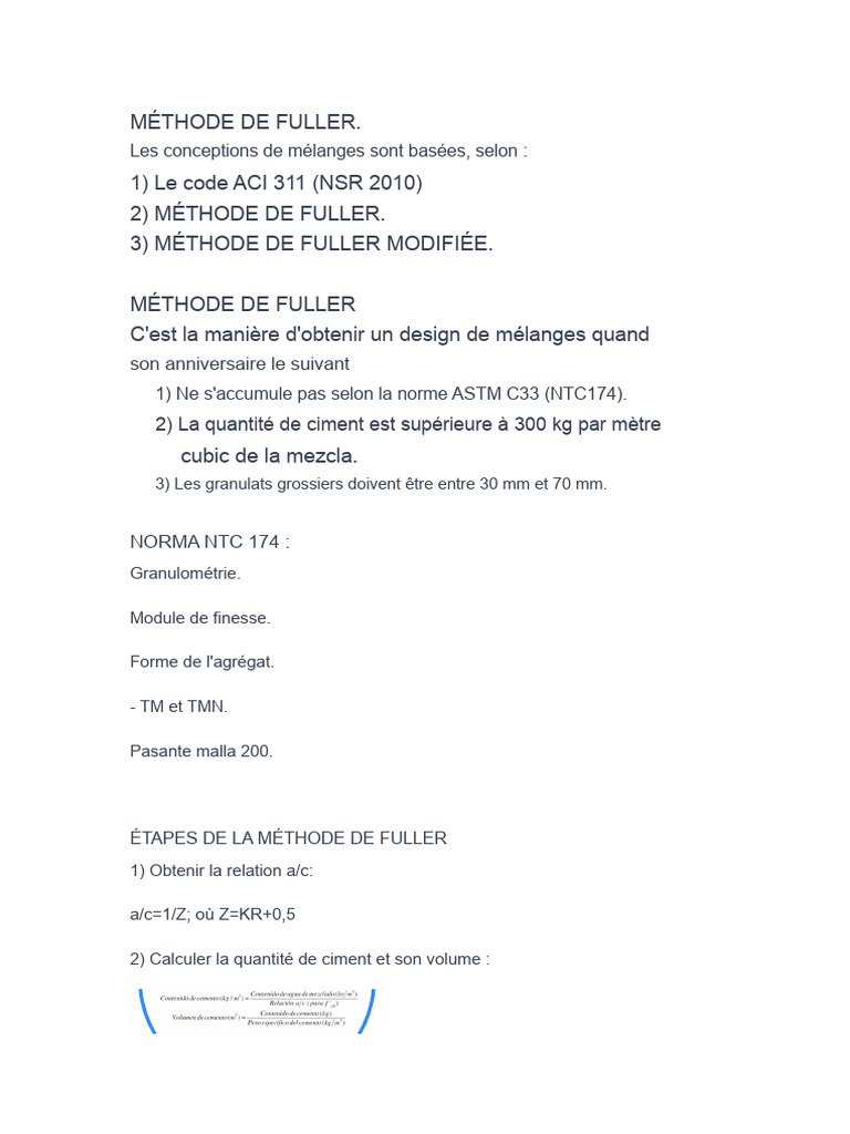 Méthode de Fuller pour le design de mélanges | PDF