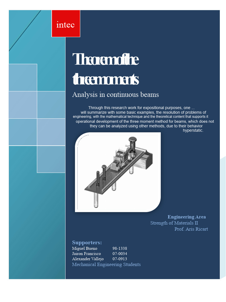 Three Moments Method for Continuous Beams | PDF | Beam (Structure ...
