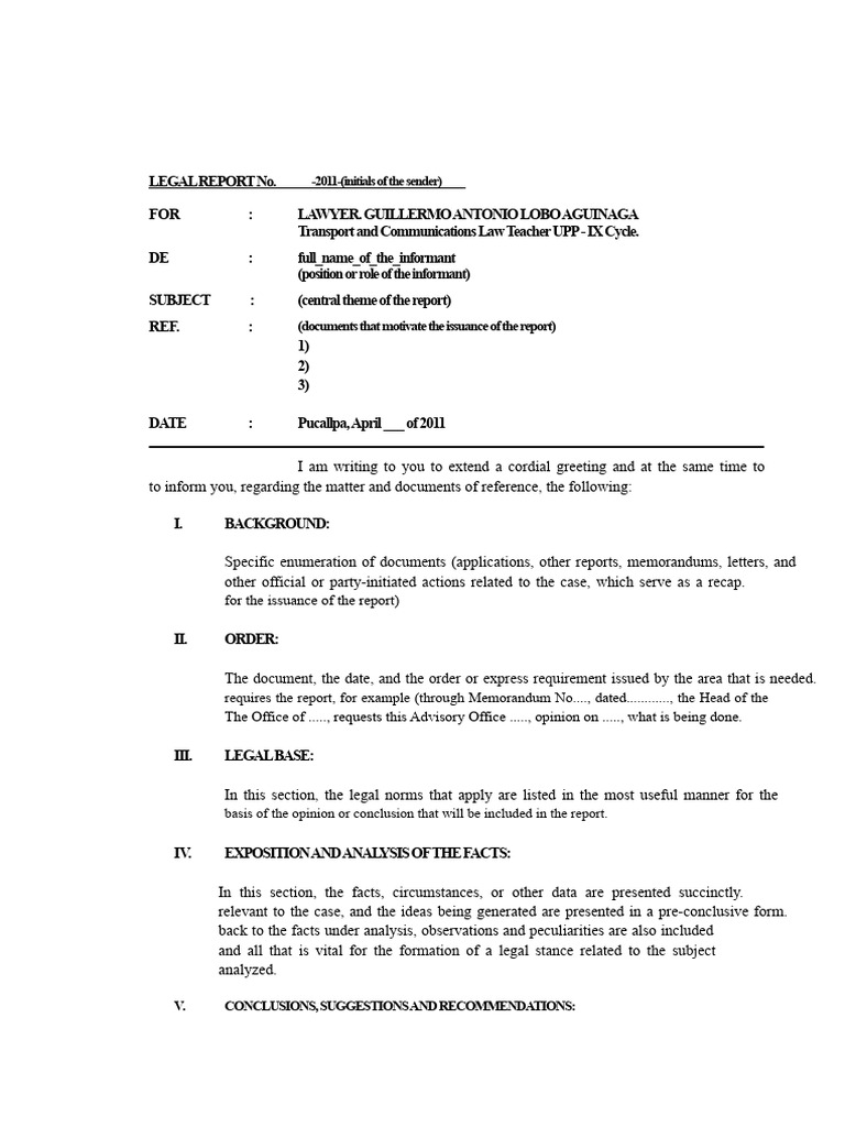 Legal Report Format Guidelines | PDF | Justice | Crime & Violence
