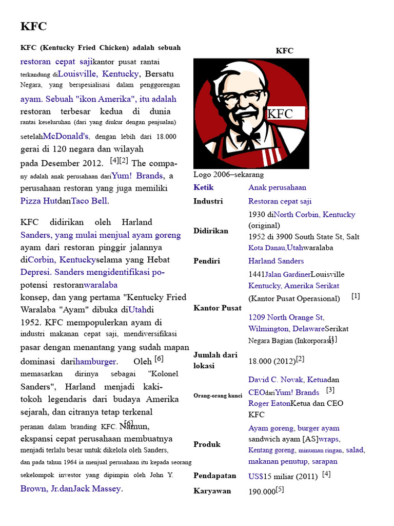 Sejarah dan Profil KFC | PDF