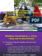 Maldives Constitution Article 4 CEDAW and Temporary Special Measures - What This Means For Maldives