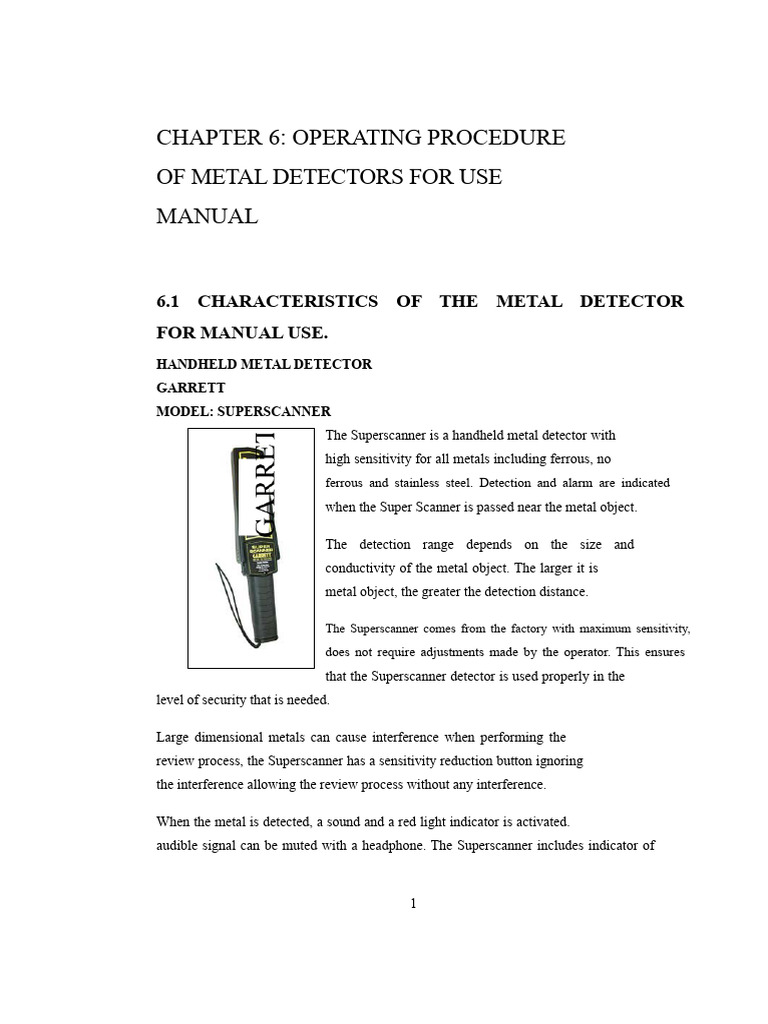 Handheld Metal Detector Operating Guide | PDF | Metal Detector | Headphones