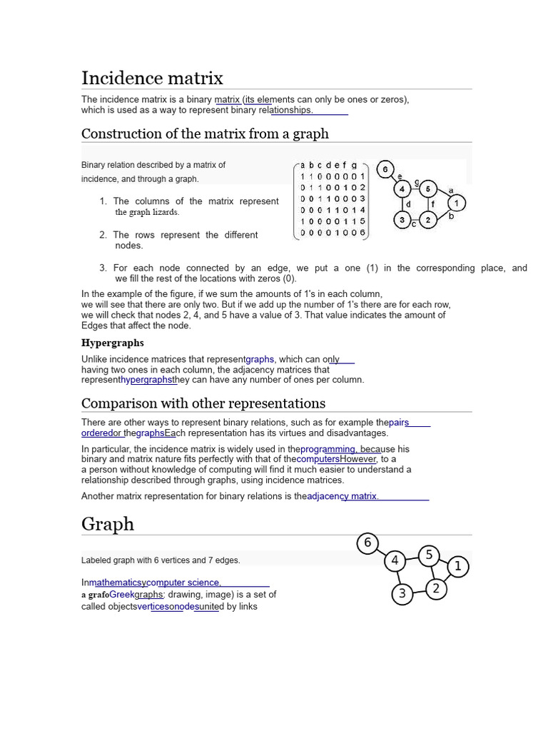 Incidence Matrix for Undirected Graphs | PDF | Vertex (Graph Theory ...