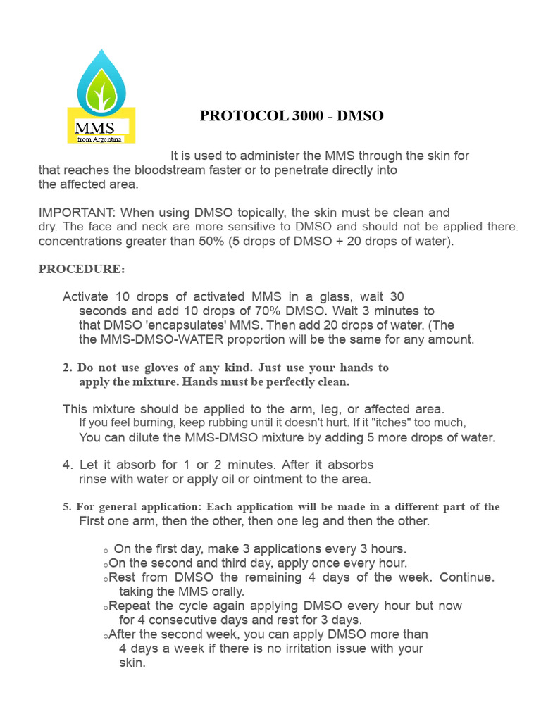 Dmso - Protocol 3000 | PDF | Topical Medication | Scar