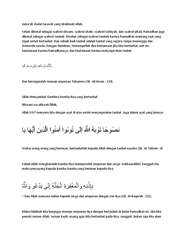 Ceramah Tentang Taubat