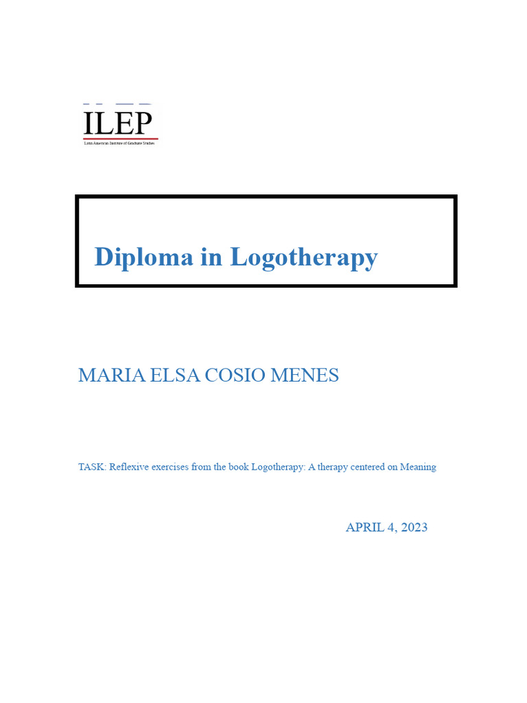 Logotherapy Reflexive Exercises Guide | PDF