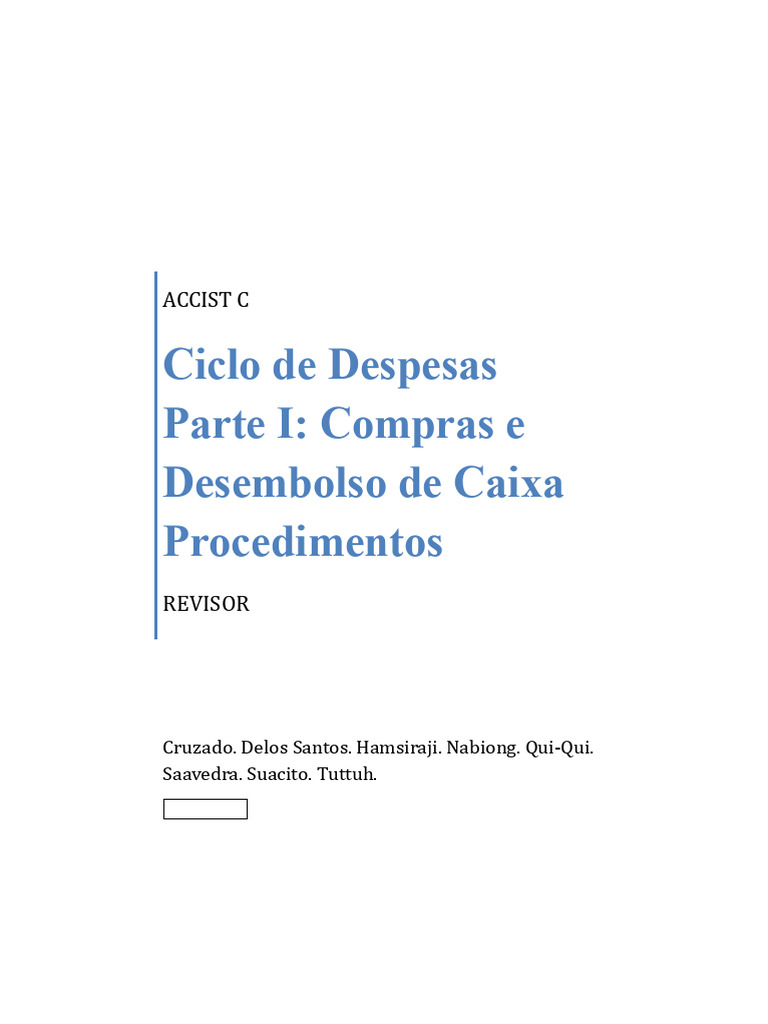 Ciclo de Despesas: Compras e Pagamentos | PDF | Business | Economias