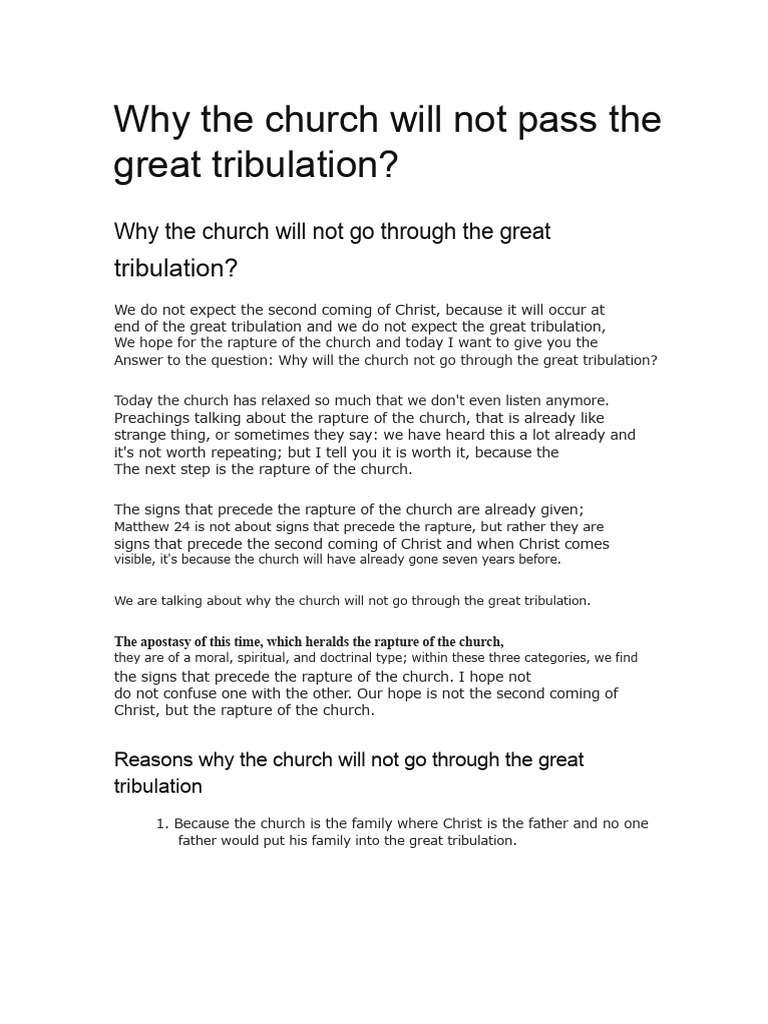 1 5111867283970457799 | PDF | Rapture | Great Tribulation