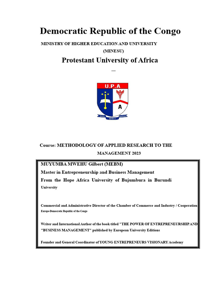 Research Methodology Course Management 2 | PDF | Methodology | Hypothesis