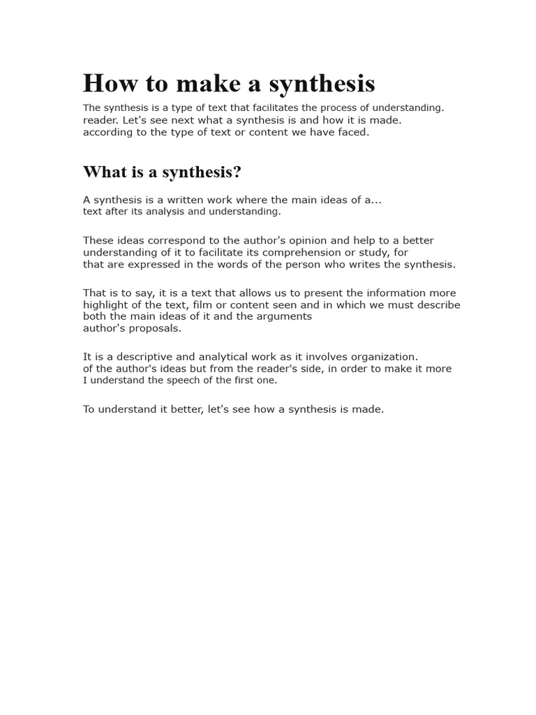 How to Write a Synthesis Guide | PDF | Human Communication