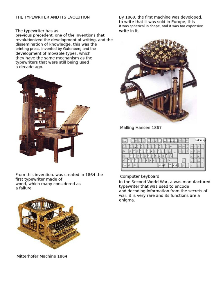 The Typewriter and Its Evolution | PDF | Typewriter | Computer Keyboard