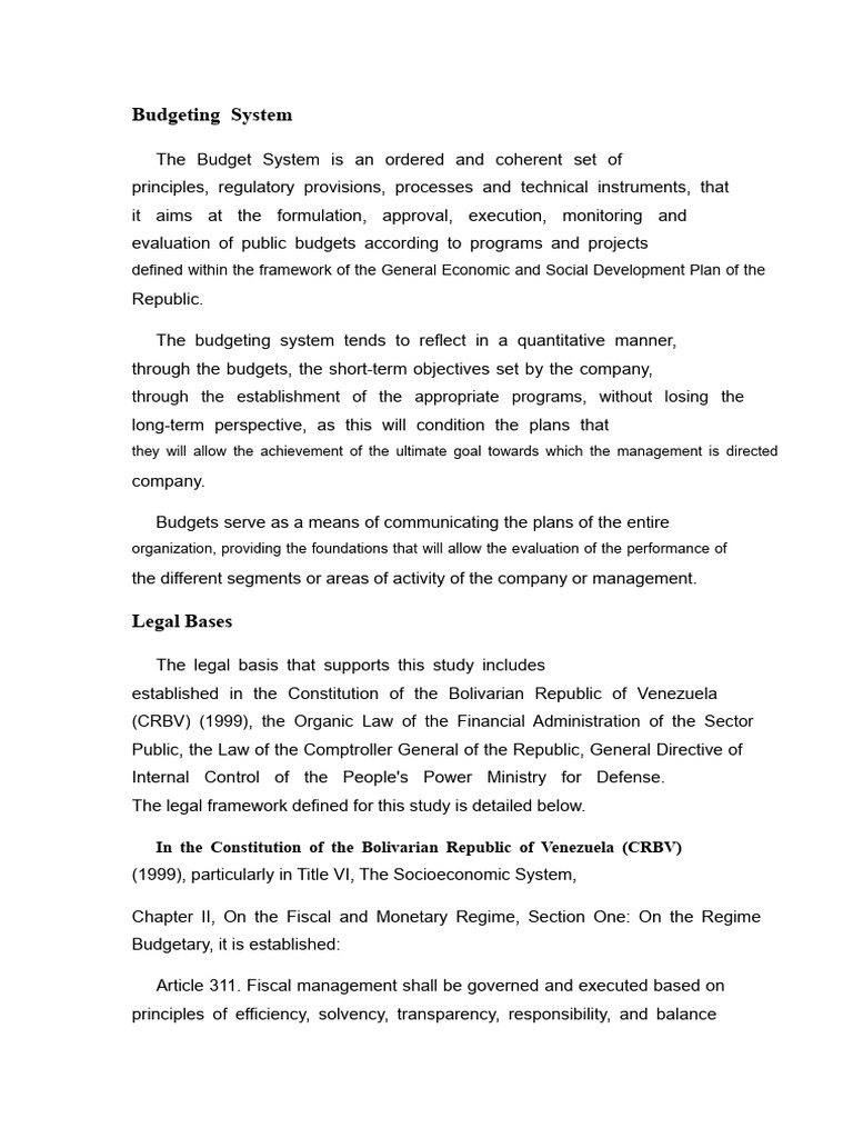 Comprehensive Public Budgeting System | PDF | Expense | Government Budget