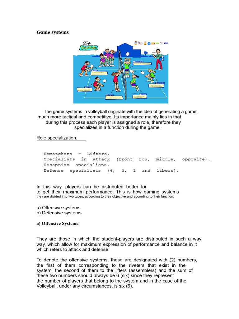 Volleyball Game Systems Explained | PDF | Volleyball